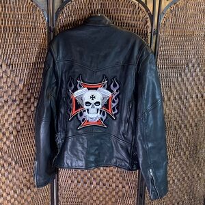 Highway One Leather Motorcycle Jacket Size L
